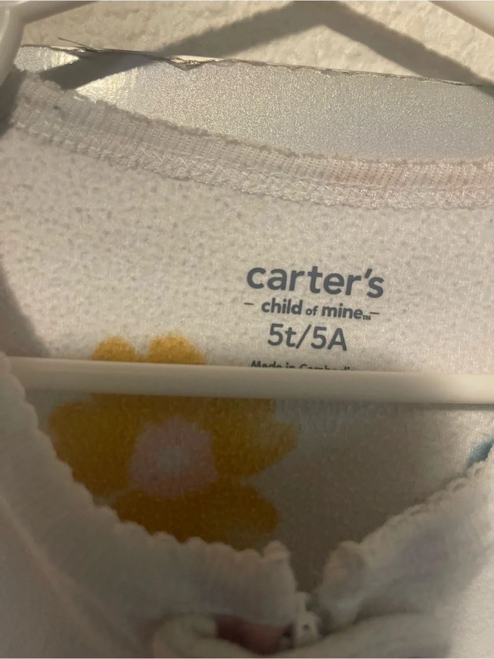Carter's White Floral & Rainbow Footed One-Piece Pajamas